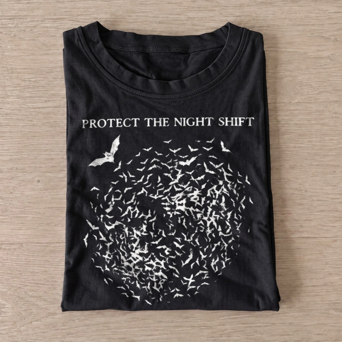Protect the night shift bats t shirt black20protect night bats.webp
