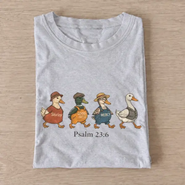 Psalm 23 6 scripture goose parade t shirt gray20scripture goose parade.webp