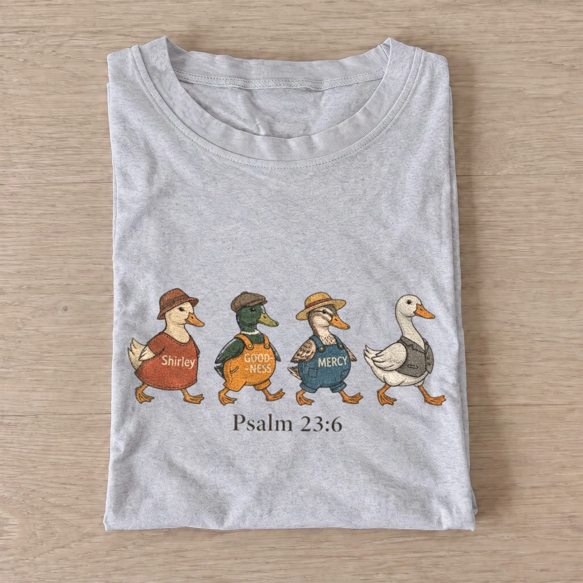Psalm 23 6 scripture goose parade t shirt gray20scripture goose parade.webp