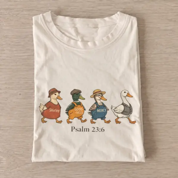 Psalm 23 6 scripture goose parade t shirt sand20scripture goose parade.webp