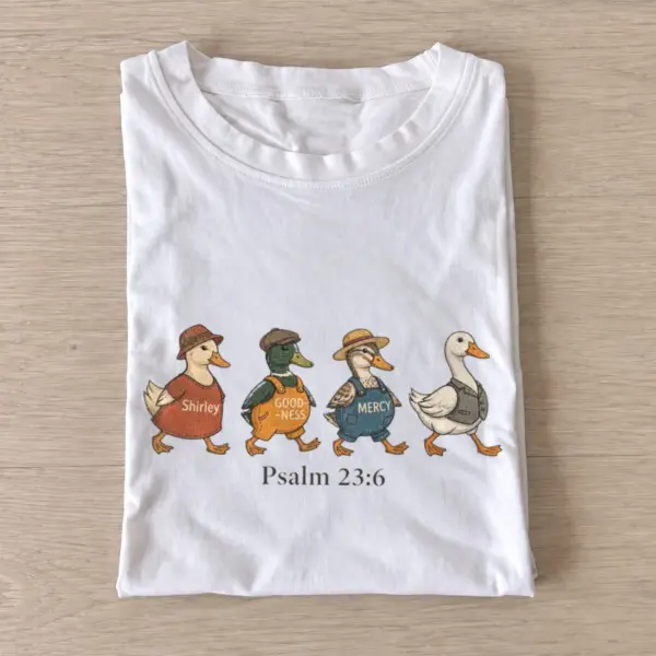 Psalm 23 6 scripture goose parade t shirt white20scripture goose parade.webp