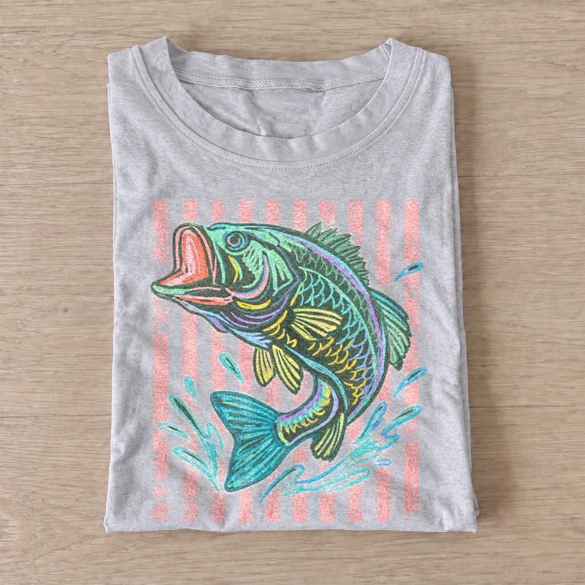 Psychedelic bass fish t shirt gray20psychedelic bass.webp