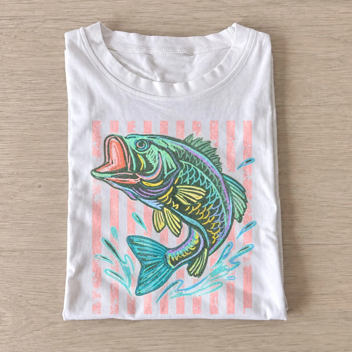 Psychedelic bass fish t shirt white20psychedelic bass.webp