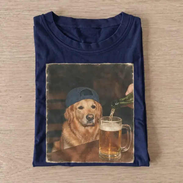 Pub golden retriever t shirt navy20pub golden retriever.webp