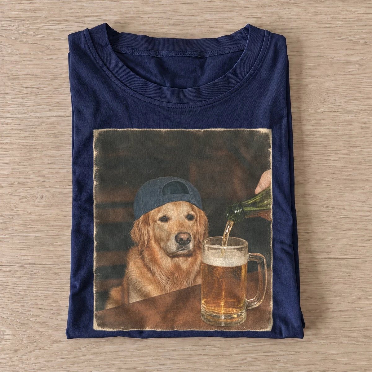 Pub golden retriever t shirt navy20pub golden retriever.webp