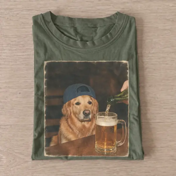 Pub golden retriever t shirt olive20pub golden retriever.webp