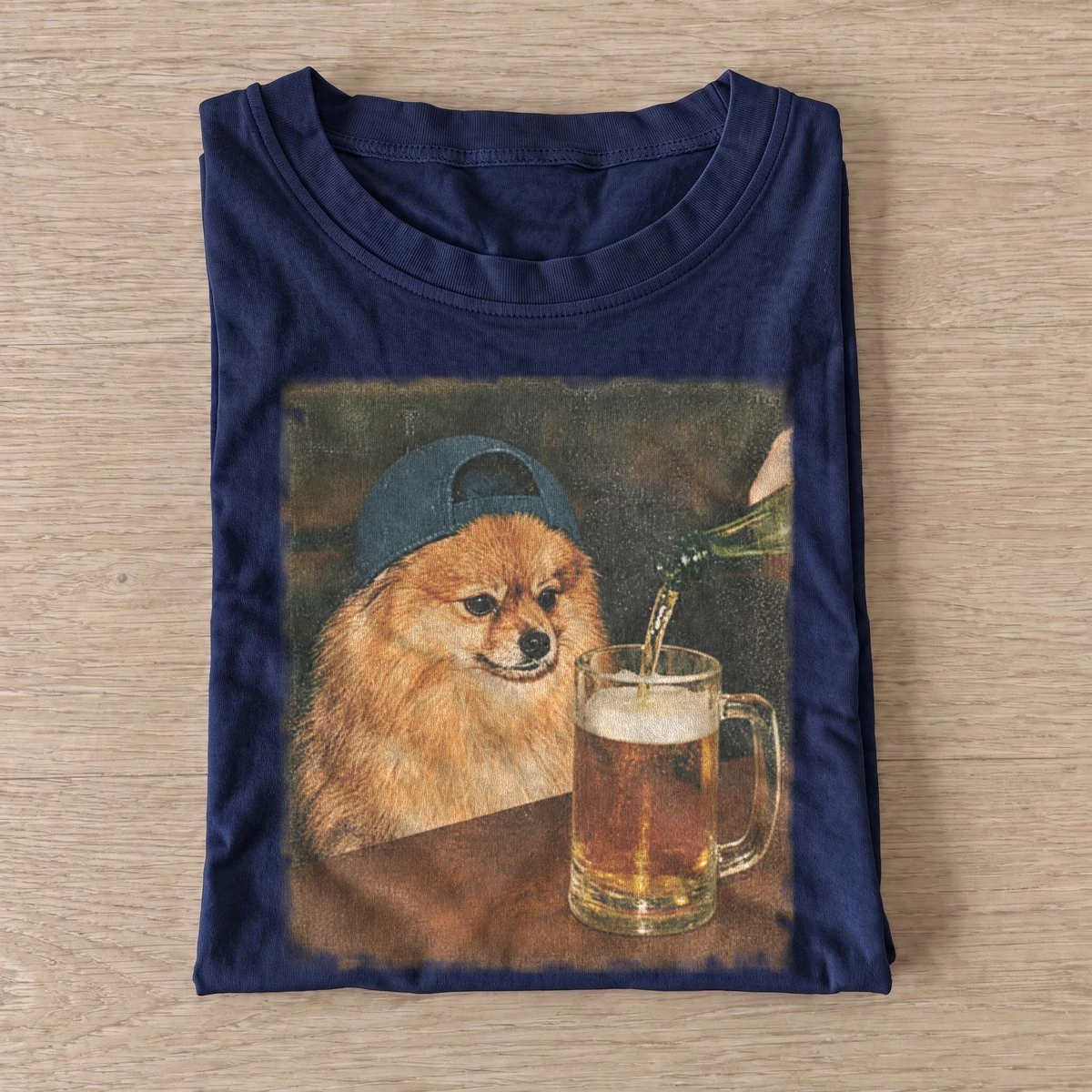 Pub pomeranian dog t shirt navy20pub pomeranian.webp