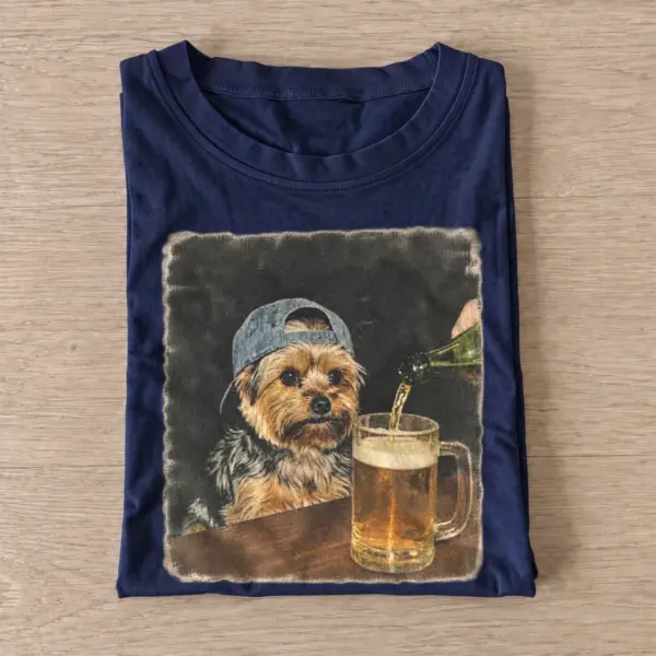 Pub terrier dog at bar t shirt navy20pub terrier.webp