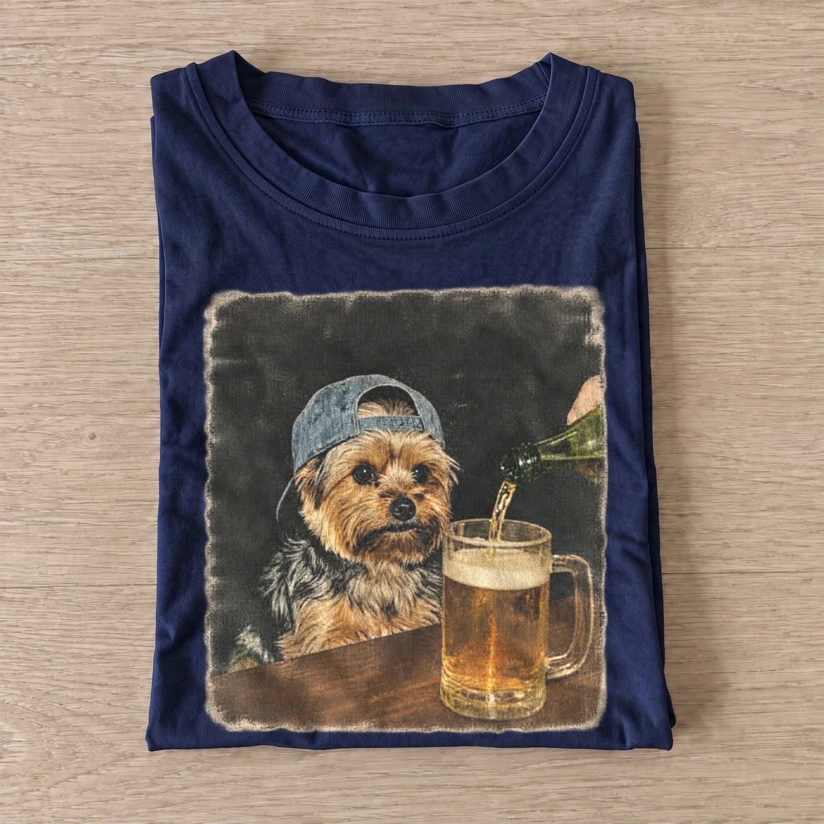 Pub terrier dog at bar t shirt navy20pub terrier.webp