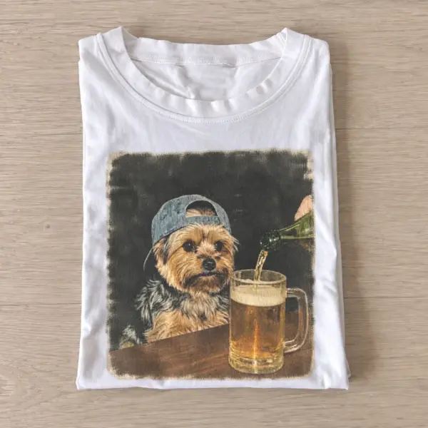Pub terrier dog at bar t shirt white20pub terrier.webp