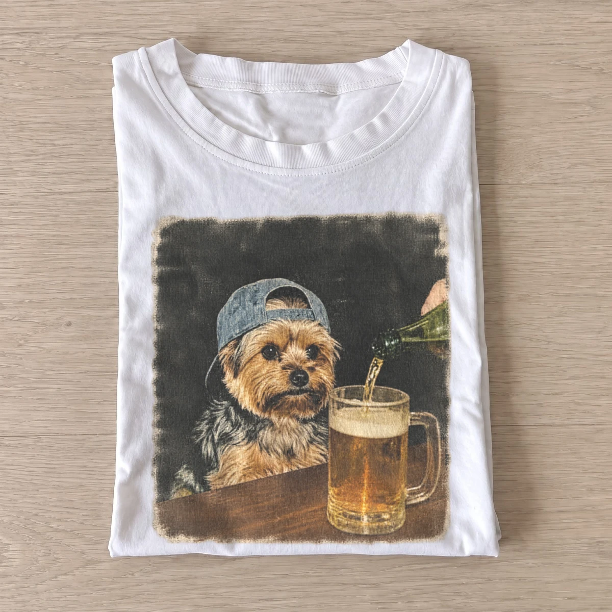 Pub terrier dog at bar t shirt white20pub terrier.webp