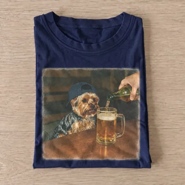 Pub yorkie dog graphic t shirt navy20pub yorkie.webp