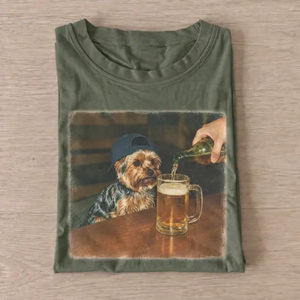 Pub yorkie dog graphic t shirt olive20pub yorkie.webp
