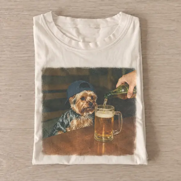 Pub yorkie dog graphic t shirt sand20pub yorkie.webp