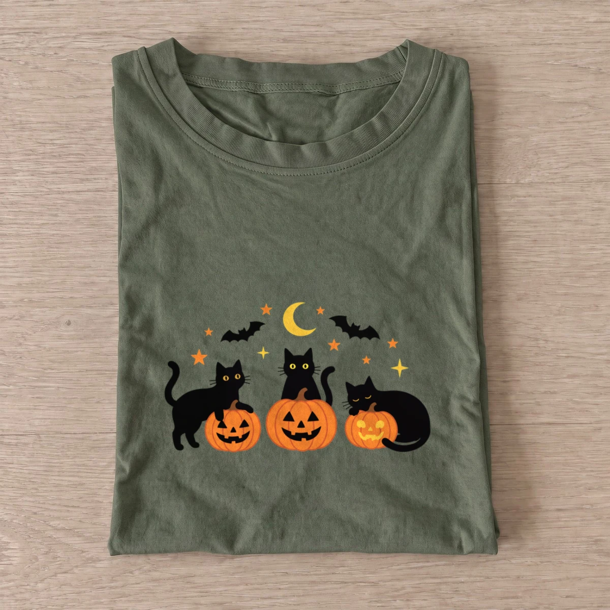 Pumpkin cat trio t shirt olive20pumpkin cat trio.webp