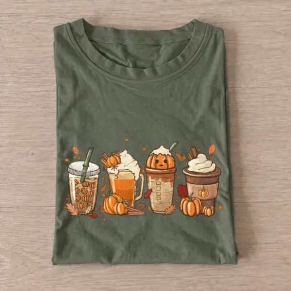 Pumpkin coffee flight t shirt olive20pumpkin coffee flight.webp