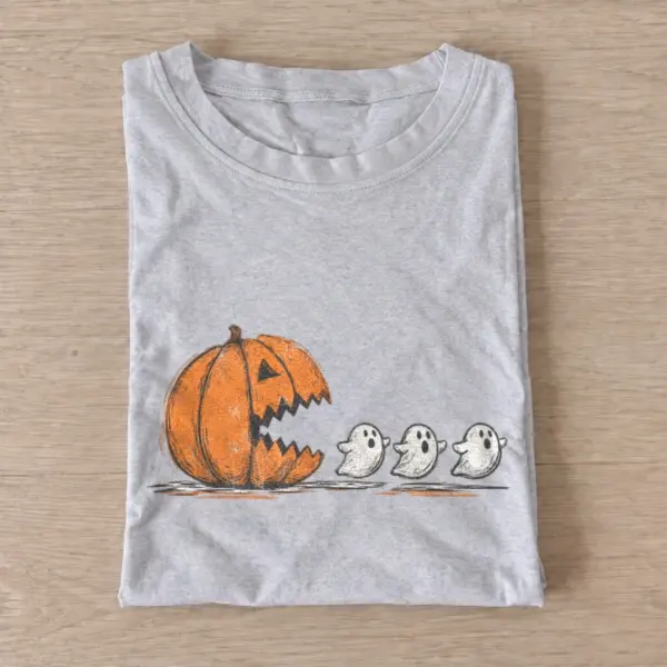 Pumpkin ghost chase graphic t shirt gray20pumpkin ghost chase.webp