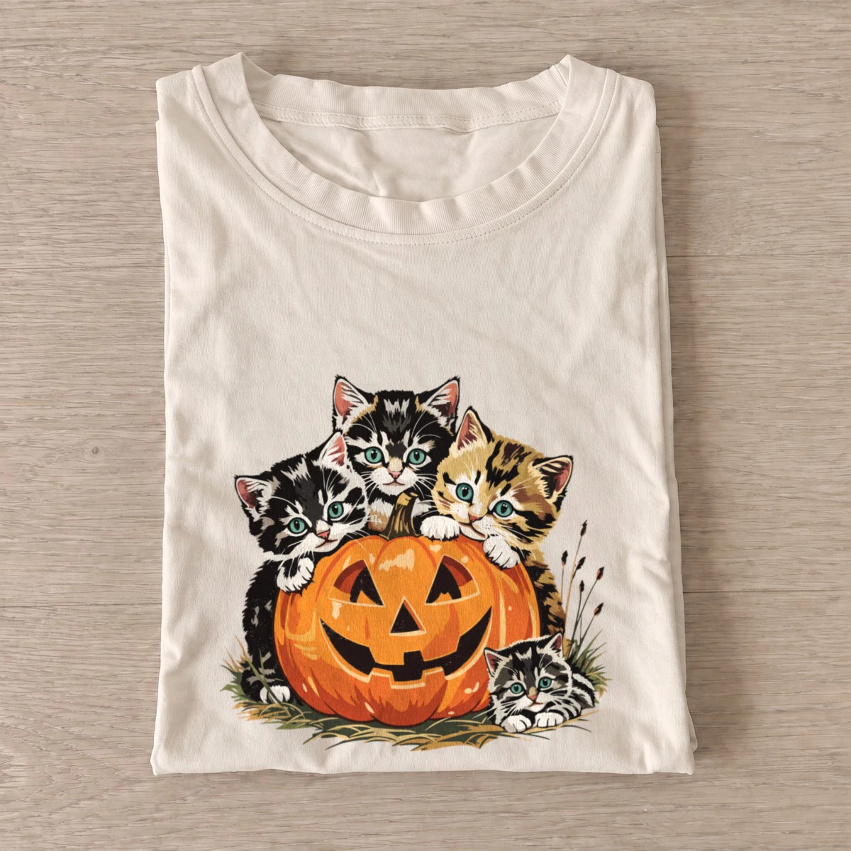 Pumpkin kitten quartet t shirt sand20pumpkin kitten quartet.webp