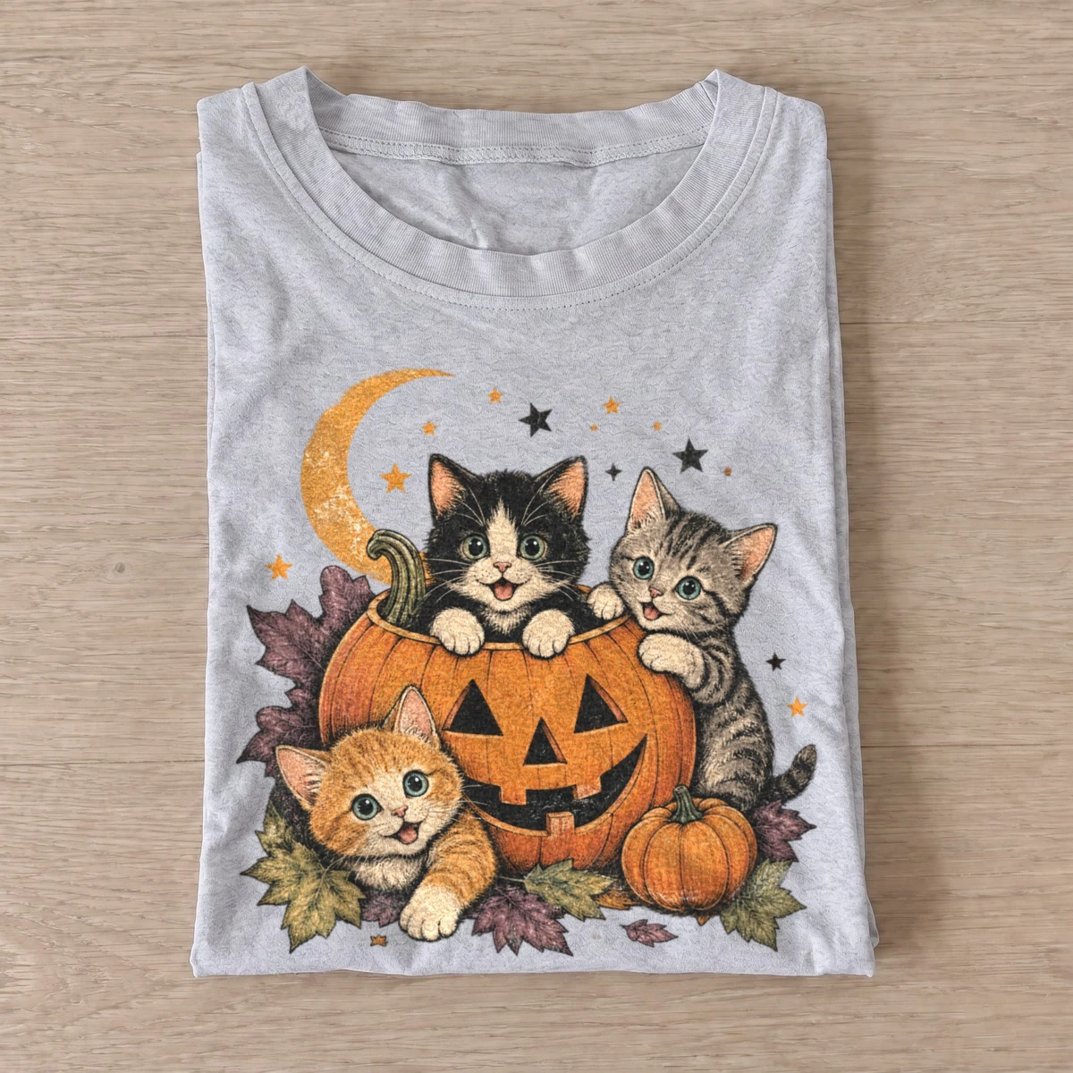 Pumpkin kittens halloween t shirt gray20pumpkin kittens.webp