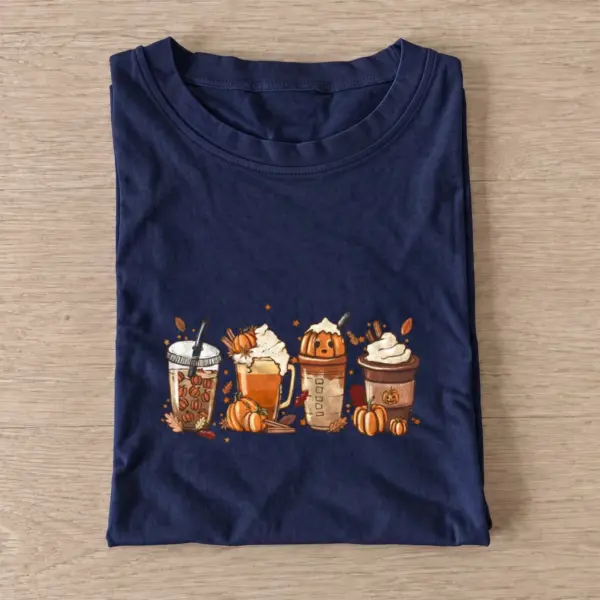 Pumpkin spice drinks t shirt navy20pumpkin spice drinks.webp