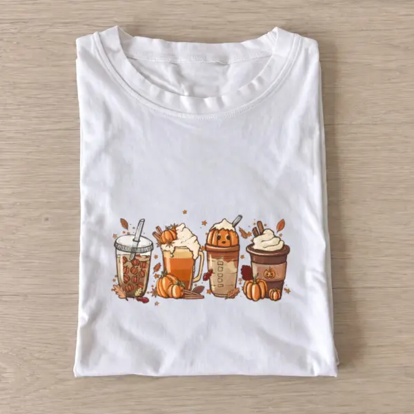 Pumpkin spice drinks t shirt white20pumpkin spice drinks.webp