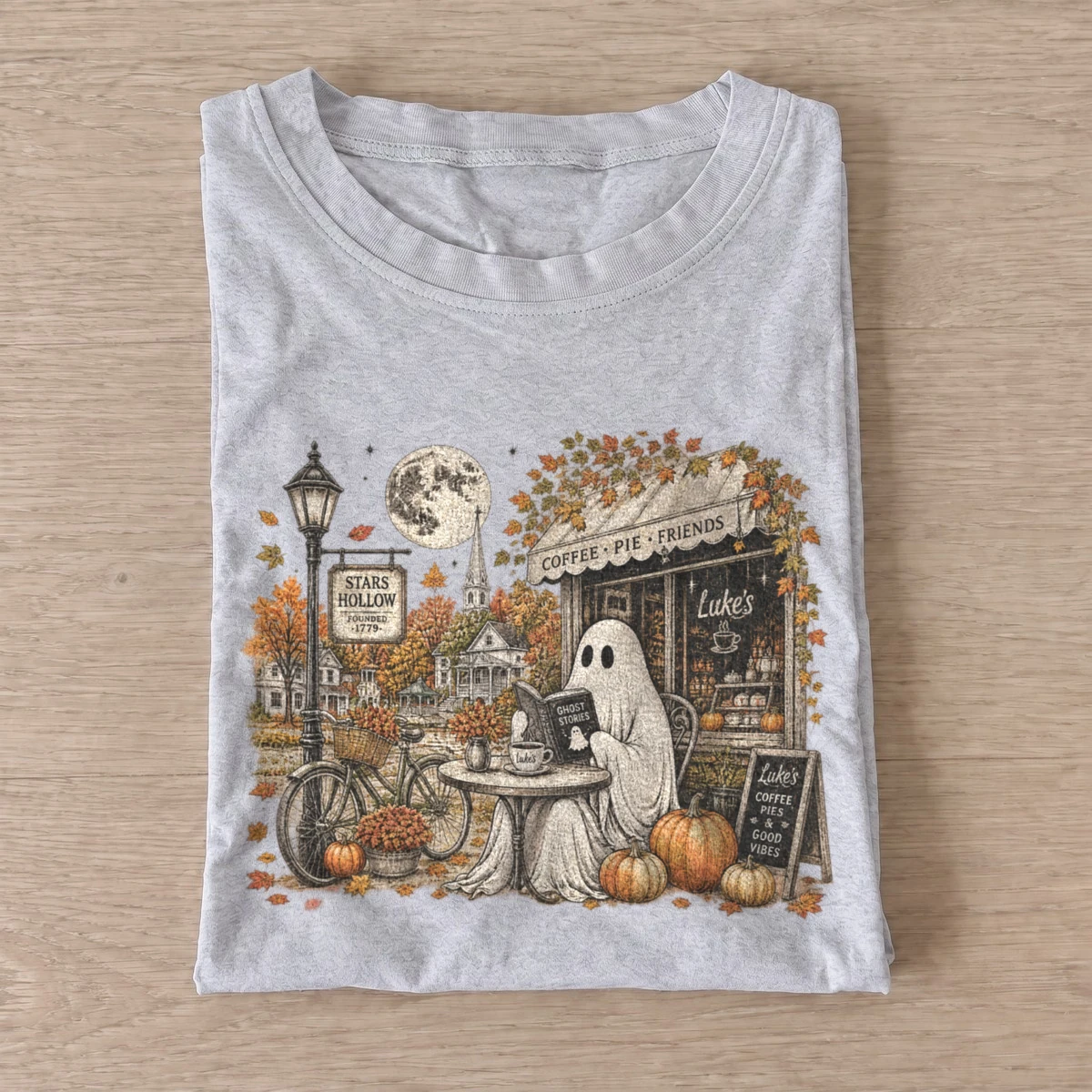 Pumpkin spice ghost t shirt gray20pumpkin spice ghost.webp