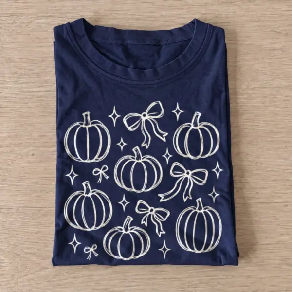 Pumpkins and bows t shirt navy20pumpkins and bows.webp