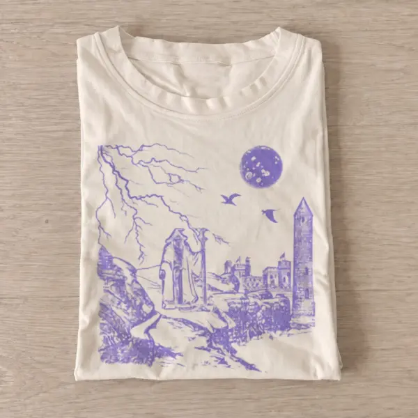 Purple gothic castle wizard t shirt sand20purple gothic castle.webp