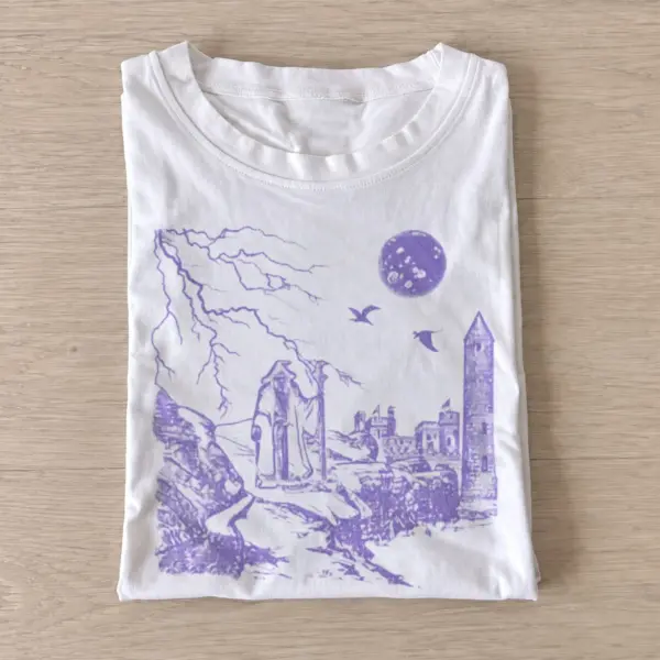 Purple gothic castle wizard t shirt white20purple gothic castle.webp