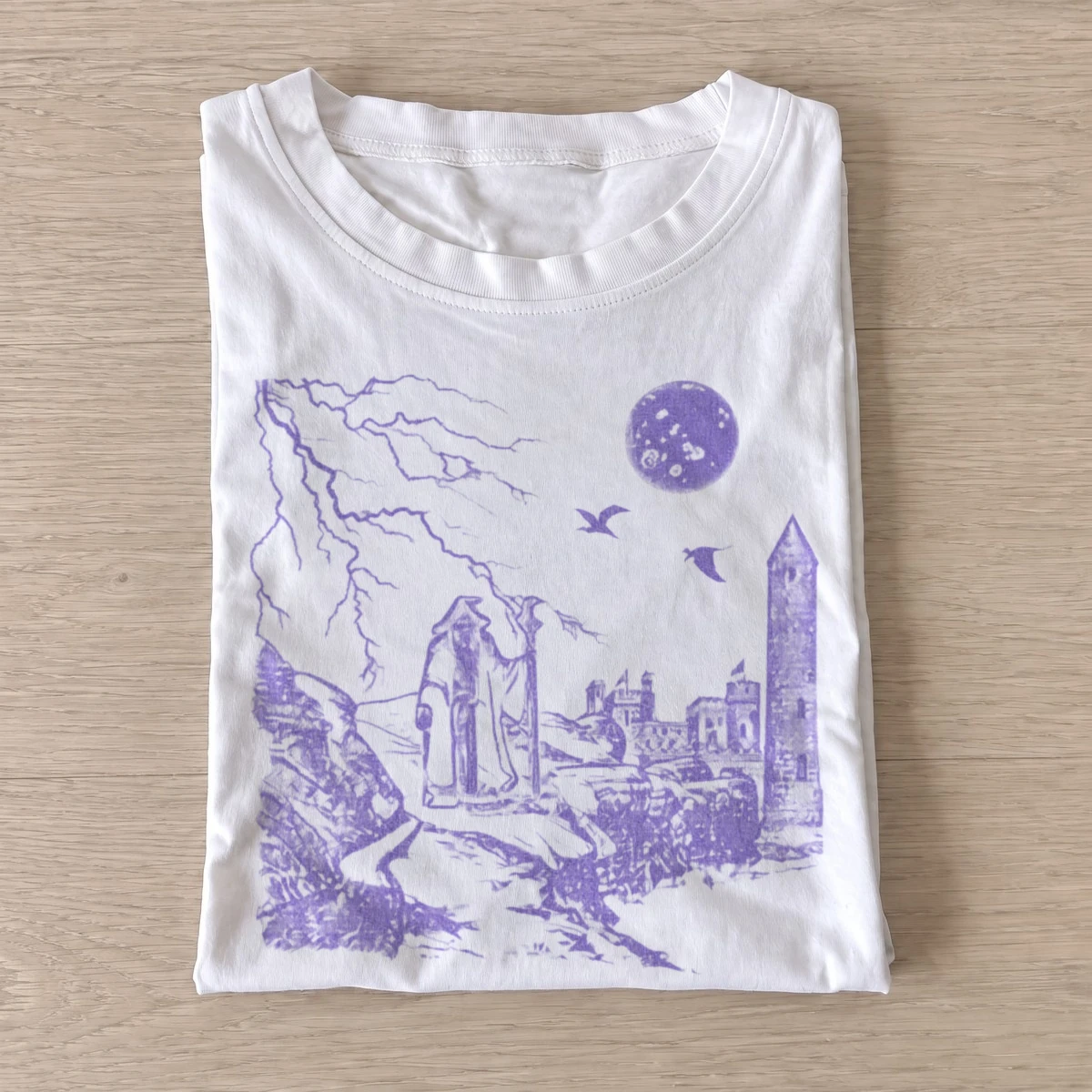 Purple gothic castle wizard t shirt white20purple gothic castle.webp