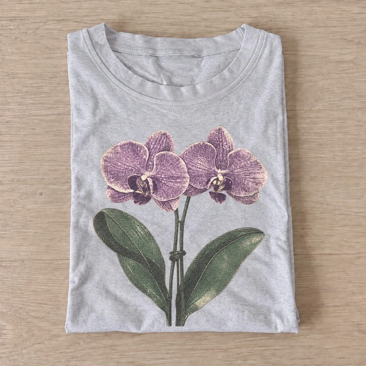 Purple orchids botanical t shirt gray20purple orchids.webp