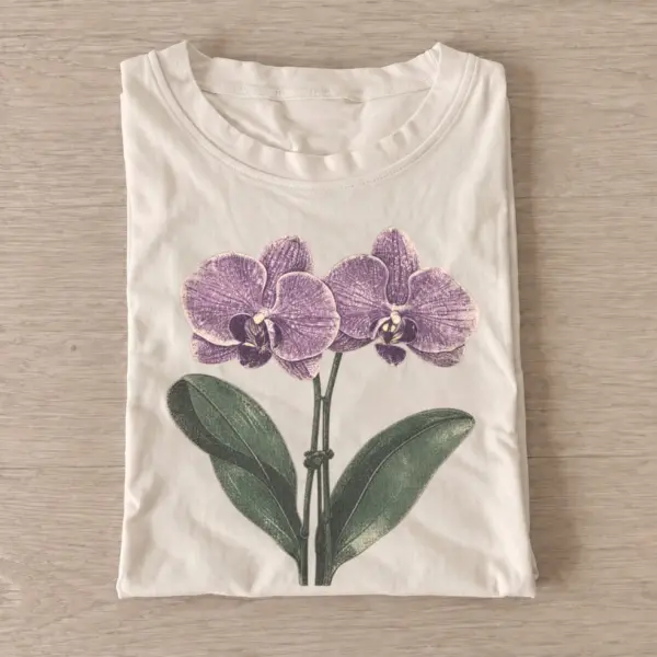 Purple orchids botanical t shirt sand20purple orchids.webp