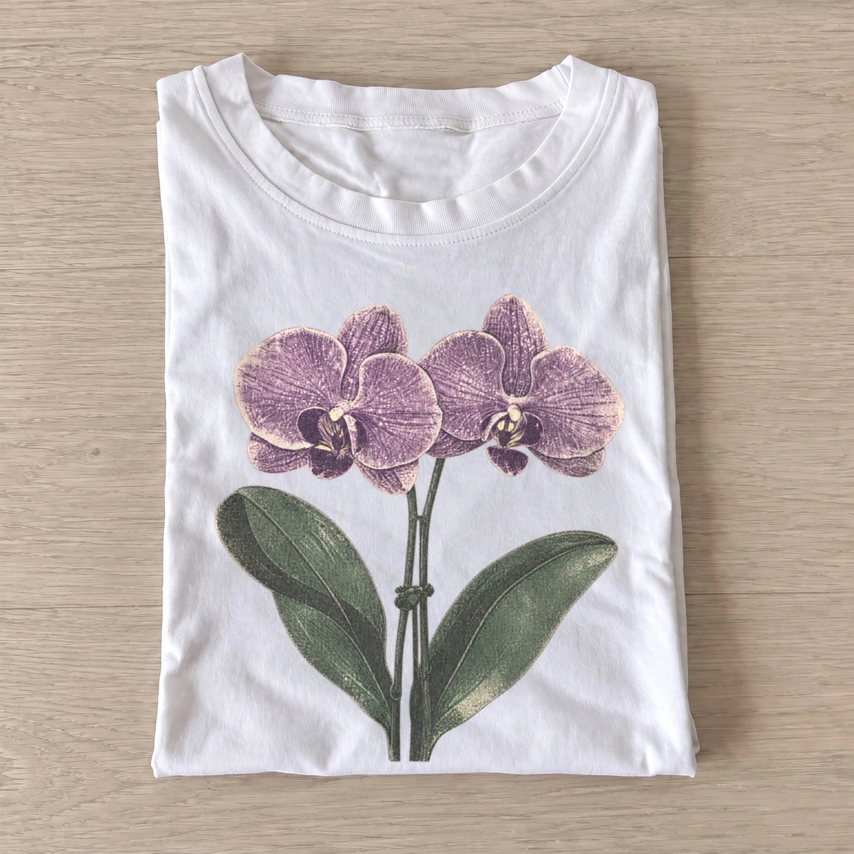 Purple orchids botanical t shirt white20purple orchids.webp
