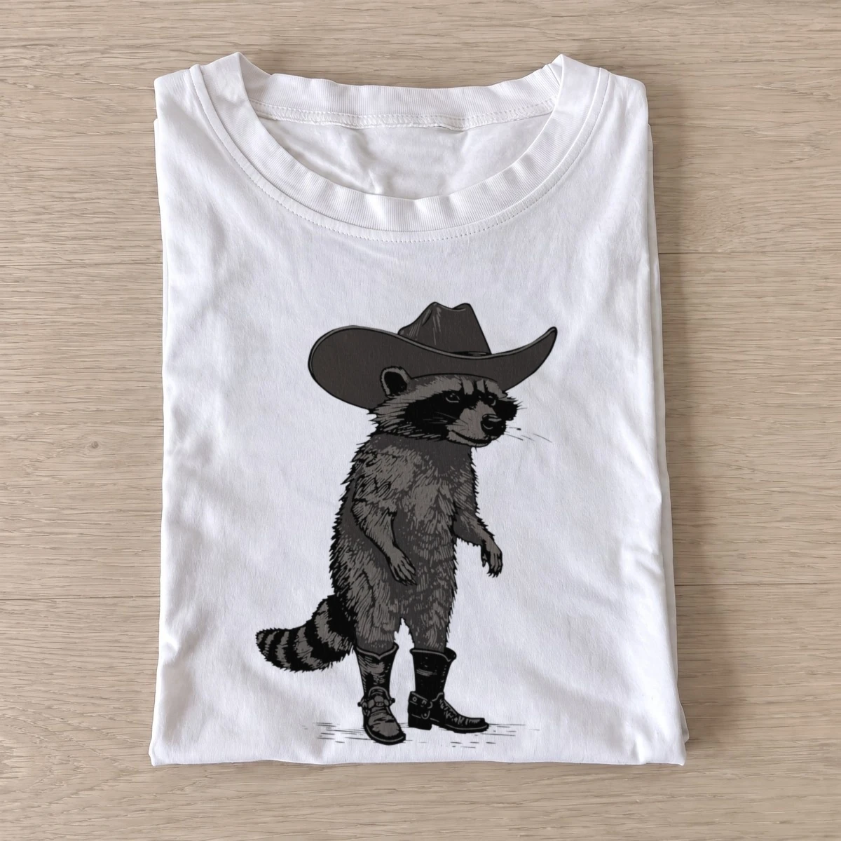 Raccoon black cowboy t shirt white20raccoon black cowboy.webp