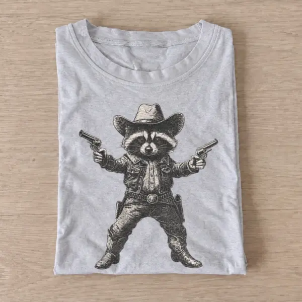 Raccoon gunslinger t shirt gray20raccoon gunslinger.webp