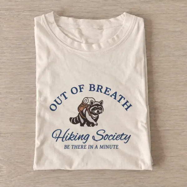 Raccoon hiking society t shirt sand20raccoon hiking society.webp