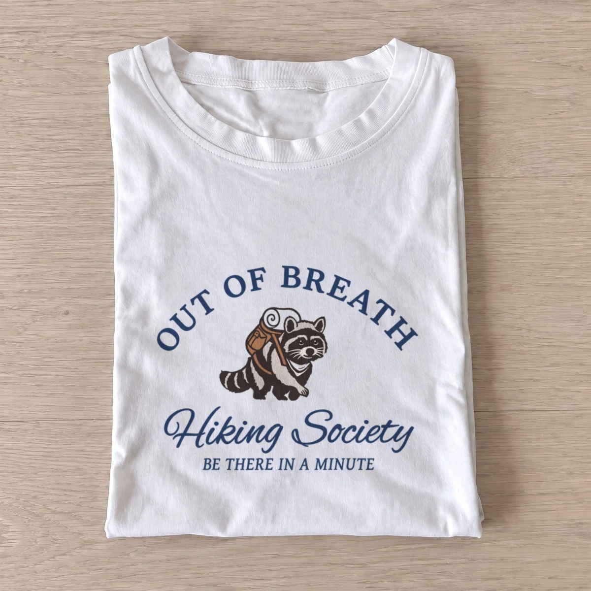 Raccoon hiking society t shirt white20raccoon hiking society.webp