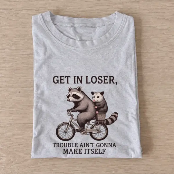 Raccoon opossum bicycle t shirt gray20raccoon opossum bicycle.webp