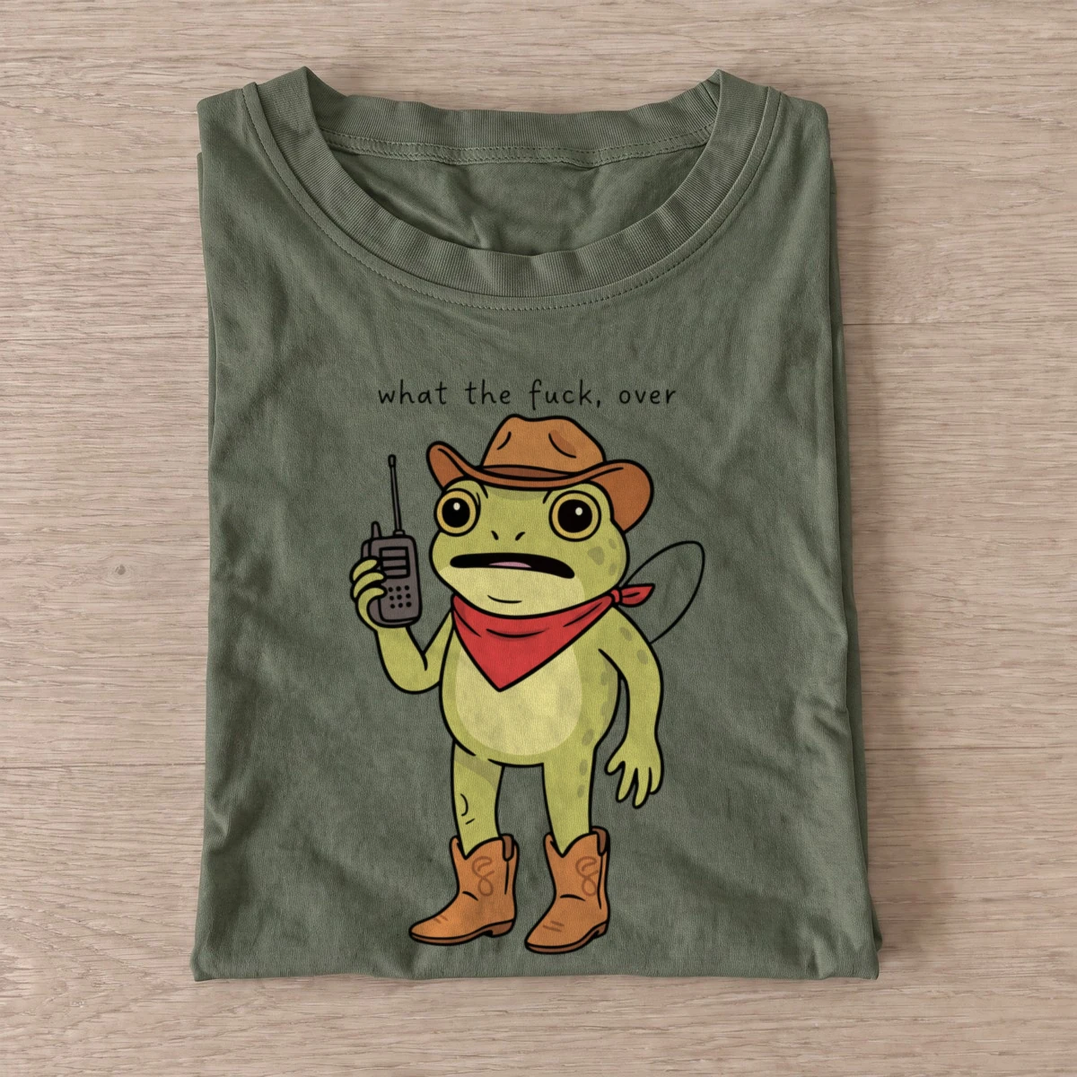 Radio cowboy frog t shirt olive20radio cowboy frog.webp