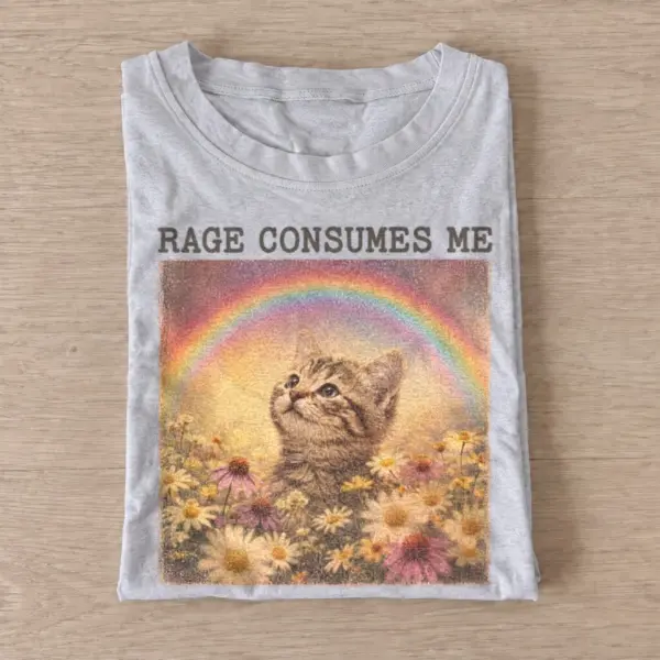 Rage consumes me rainbow kitten t shirt gray20rainbow rage kitten.webp