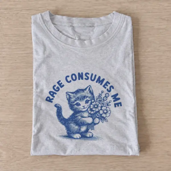 Rage flower kitten t shirt gray20rage flower kitten.webp