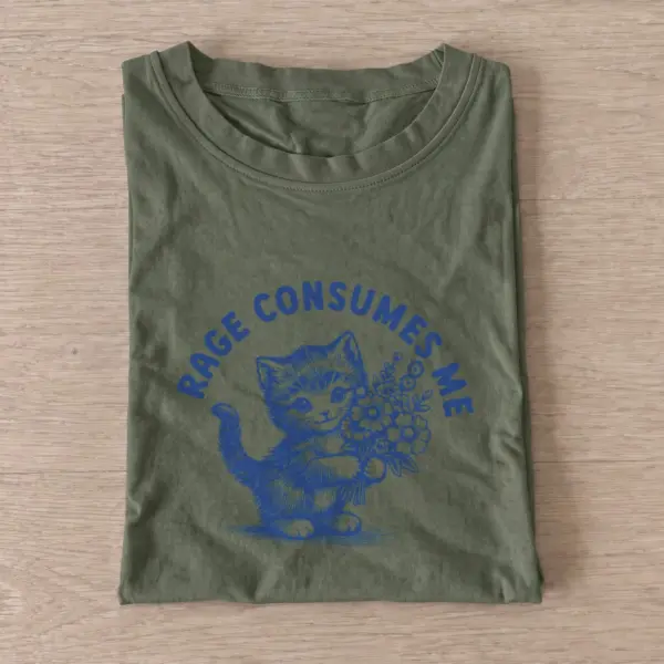 Rage flower kitten t shirt olive20rage flower kitten.webp