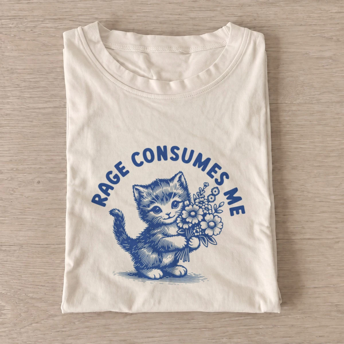 Rage flower kitten t shirt sand20rage flower kitten.webp