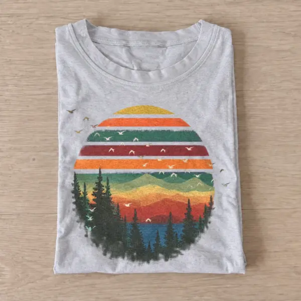 Rainbow mountain sunset t shirt gray20rainbow mountain sunset.webp
