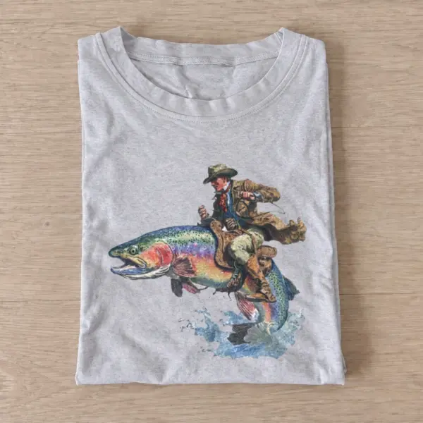 Rainbow Rider Fishing T-Shirt — graphic design