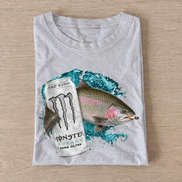 Rainbow trout energy t shirt gray20rainbow trout energy.webp