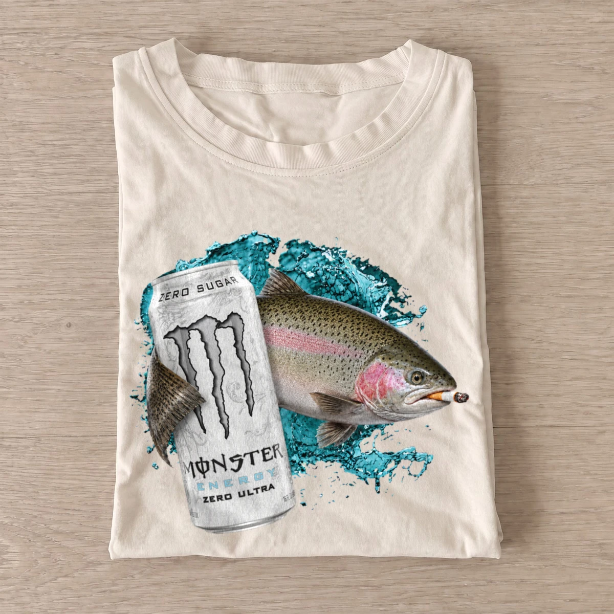 Rainbow trout energy t shirt sand20rainbow trout energy.webp