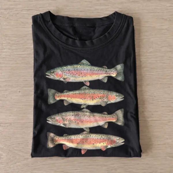 Rainbow trout lineup t shirt black20rainbow trout lineup.webp