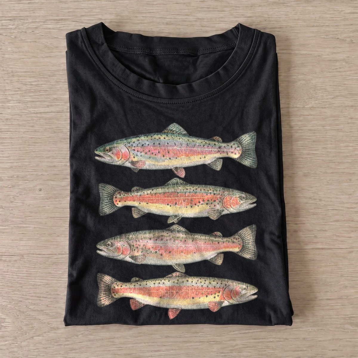 Rainbow trout lineup t shirt black20rainbow trout lineup.webp