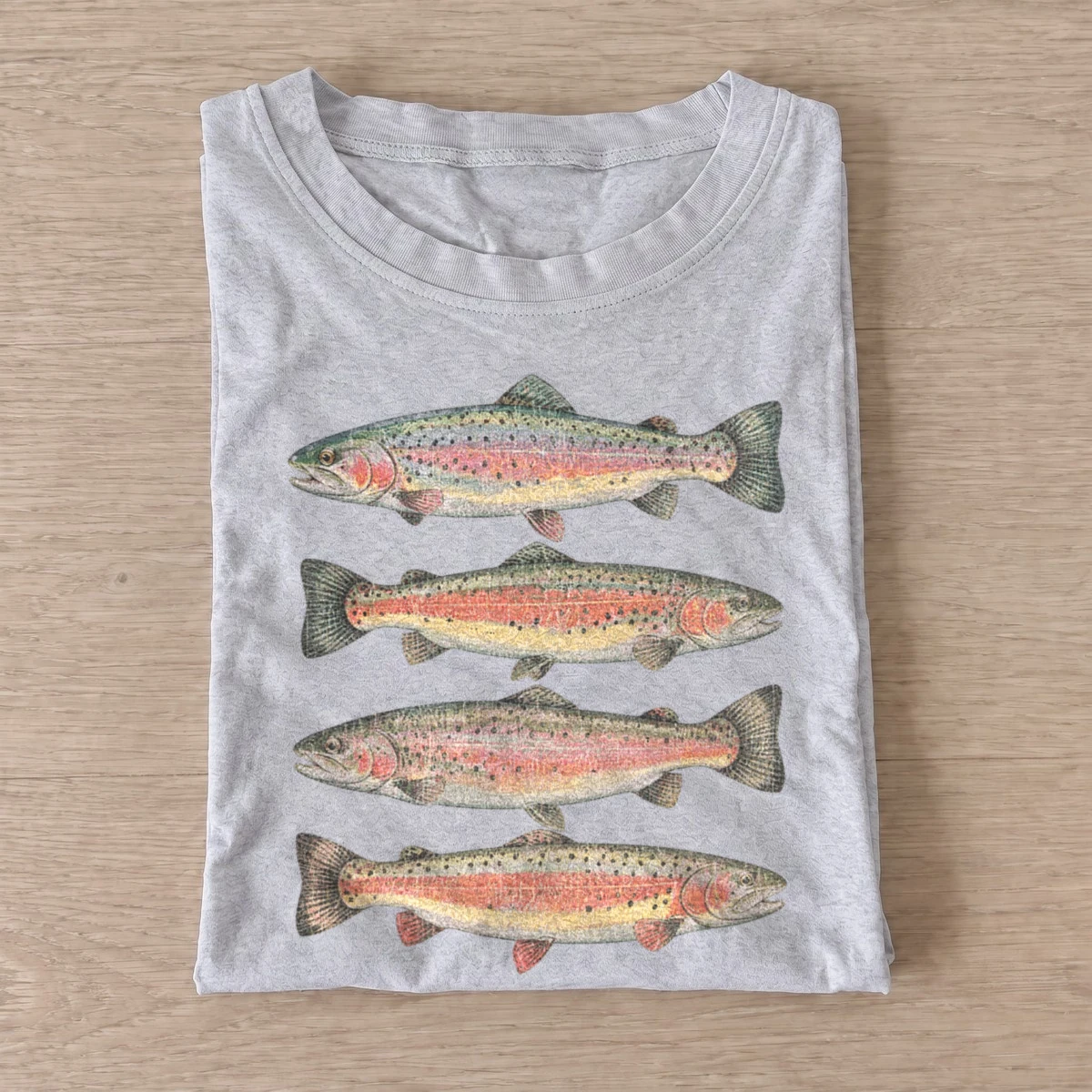 Rainbow trout lineup t shirt gray20rainbow trout lineup.webp